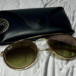 For Parts/Repair Ray-Ban Sunglasses Gold Brown Gradient Glass Missing Leg