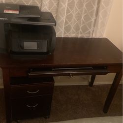 Desk with Printer and Storage Included 