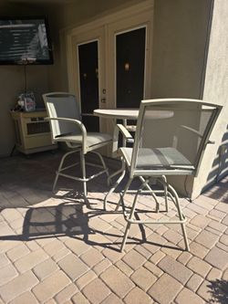 Outdoor Patio Bar Height Table and Chairs Set