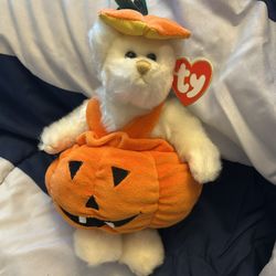 TY Beanie Baby - CARVER The pumpkin Bear Halloween Costume Attic Treasures  