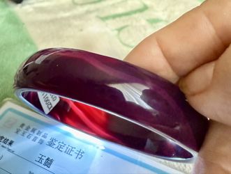 58 mm  Natural Agate Chalcedony Jade Bangle black red Bracelet 