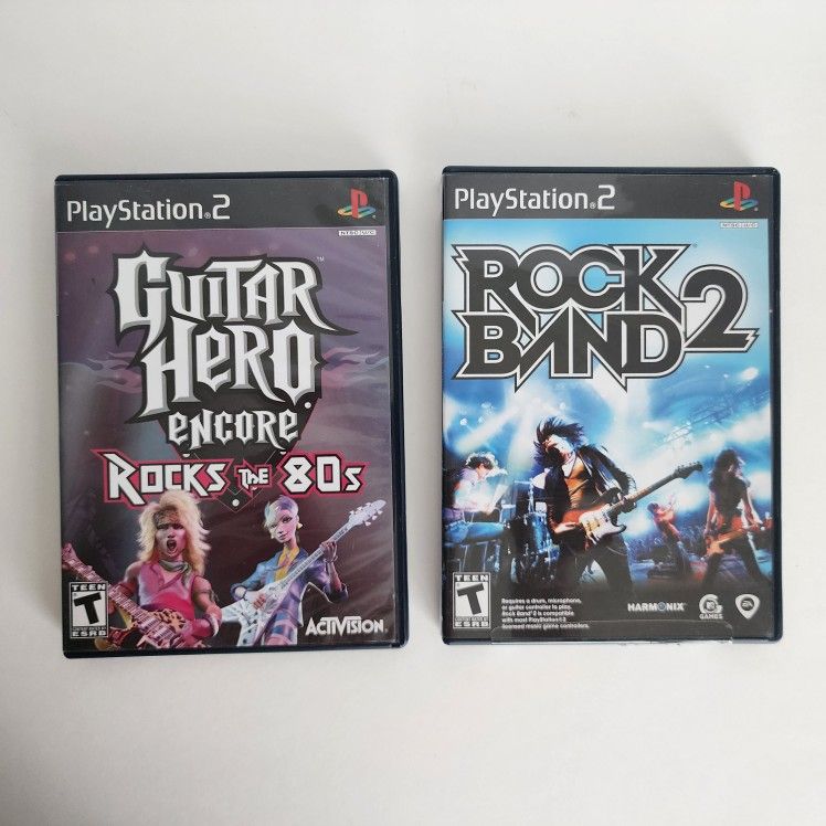 Guitar Hero Encore: Rocks The 80s Sony PlayStation 2 PS2 & Rock Band 2 PS2