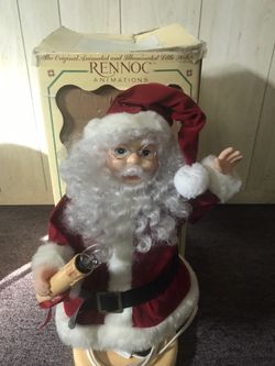 VINTAGE ANIMATED LIGHTUP SANTA BY RENNOC 