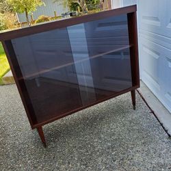 Wooden Cabinet With Sliding Glass Doors