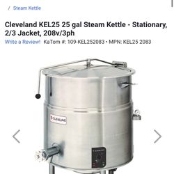 Cleveland KEL25 25 gal Steam Kettle 
