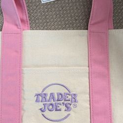 Trader joe’s tote bag pastel pink