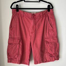 St. John’s Bay Men's Legacy Cargo Shorts Red Size 34 Classic Fit 100% Cotton