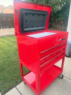Snap-on Red Rolling Tool Cart with Cooler