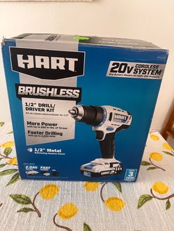 HART 20V Brushless 1/2" Cordless Drill Driver Kit