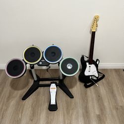 Rock Band 4 Drums And Guitar For Xbox 360