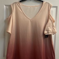 Brand New Ladies Cold Shoulder Ombré Top Size XL 