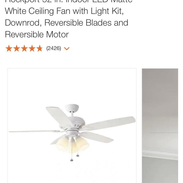 Hampton Bay Rockport 52" LED Ceiling Fan Light Kit Replacement – 1001673208, Model 51750