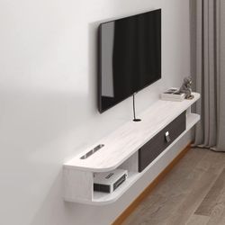 Floating TV console -  Grayish-white