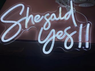She Said Yes Neon Sign Cold White LED Word Neon Lights