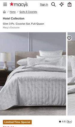 Hotel collection queen size coverlet set brand new