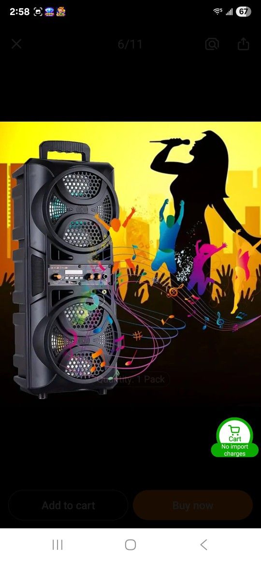 New Rechargeable Portable Bluetooth Speaker with microphone And Echo control.,and LED Lights