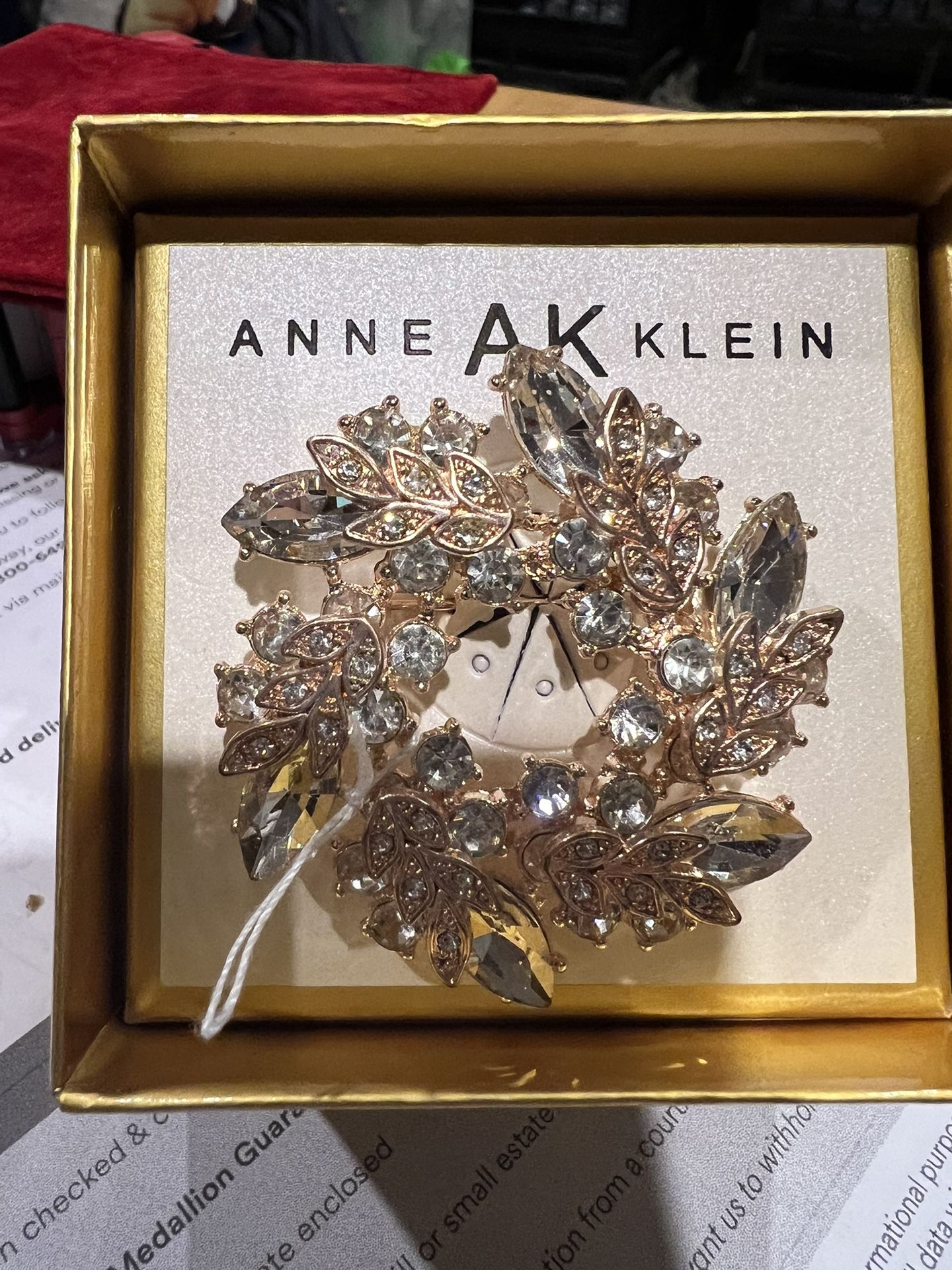 Anne Klein Rhinestone Pin