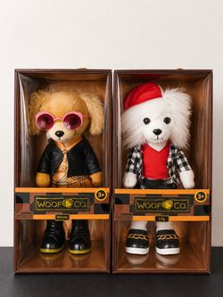 Woof & Co. Briana & Lily Poseable Plush Dog Dolls 2-Pack – New in Box