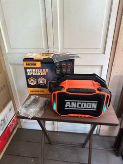 ANCOON Speakers Bluetooth Wireless: 80W(Peak) Loud Speaker with Bass, 20H Playtime, IPX6 Waterproof, Large Jobsite Speakers for Work, Outdoor, Worksho