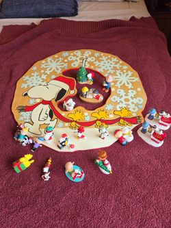 Hallmark ornaments and Christmas Wreath