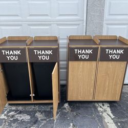commercial wooden litter bin and tray stand. 