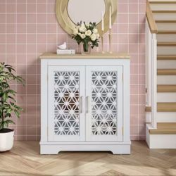 FESTIVO 30 in. Rustic White Storage Accent Cabinet