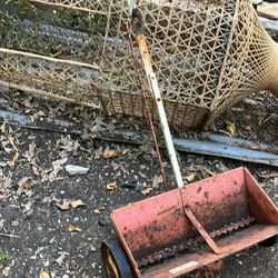 Old Feeder/fertilizer./spreader.  Would be so cute overflowing with succulent plants.