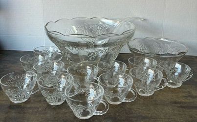 Vintage punch bowl set