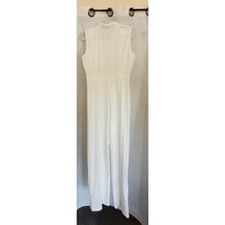 White Sleeveless Zip-Up Jumpsuit
