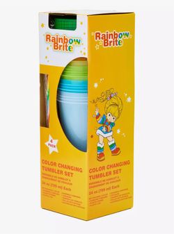 Rainbow Brite Color Changing Tumbler Set 24 oz - 4 Pack NEW