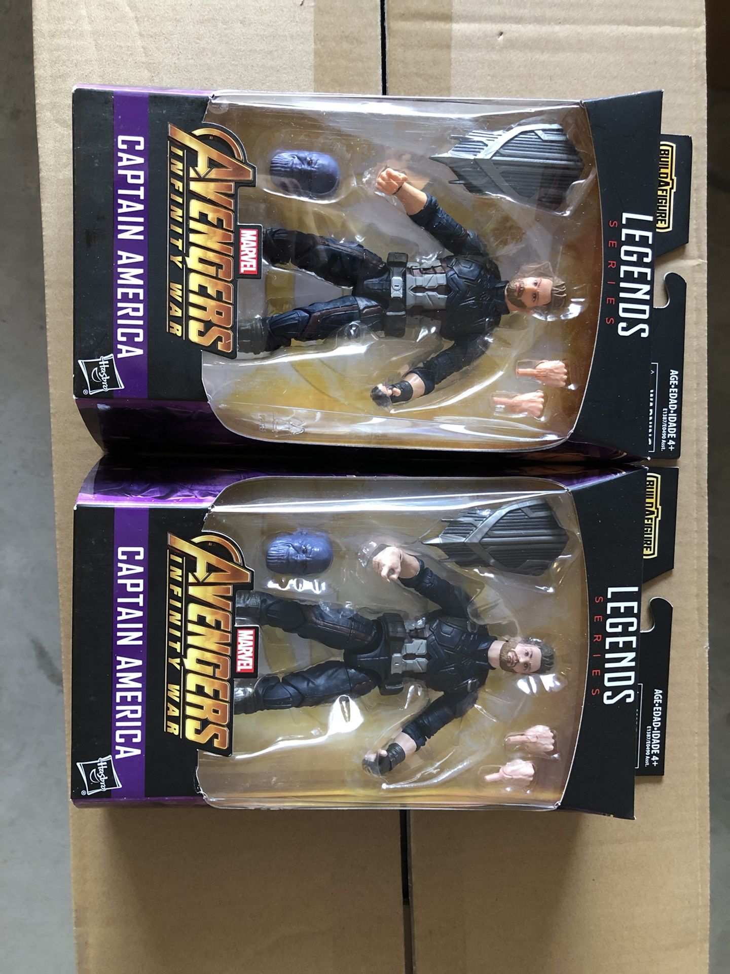 marvel legends captain america - new - regular & variant -both versions - lot of 2
