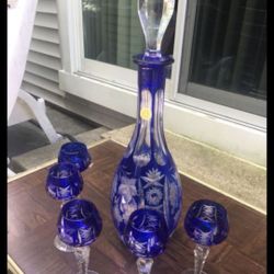Collection of cobalt set glass from Germany. Made in Germany. 7 pieces. Glassware. Will have many compliments. Niles location