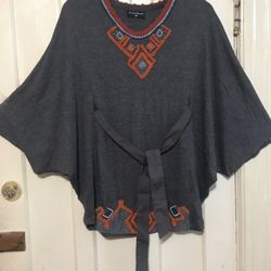 Sacred Threads Women’s Poncho Tunic Top Size Medium