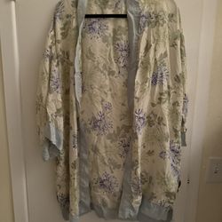 Eloise Anthropologie 100% Silk Kimono Robe 