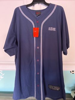 Nike Baseball Jersey Navy Blue Button-Up