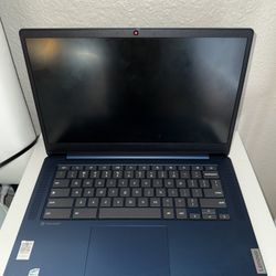 Blue Lenovo Chromebook Slim 3 (Model: 14M868)