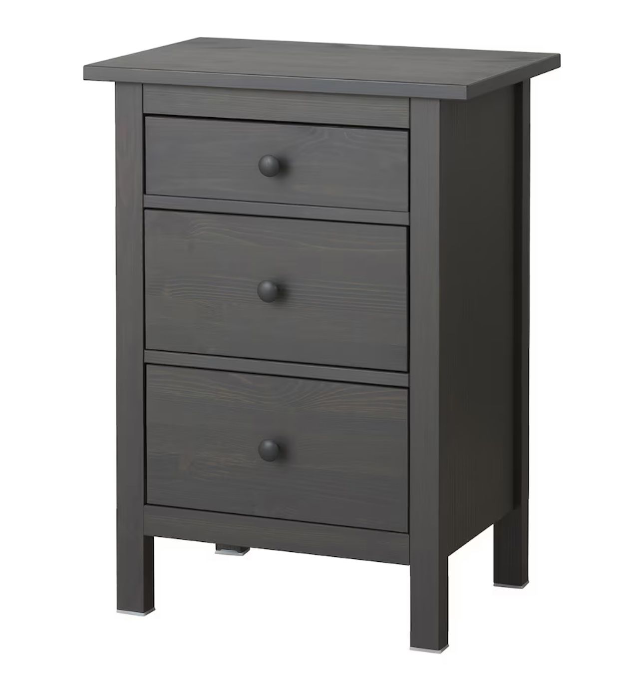 HEMNES 3-drawer chest, dark gray stained