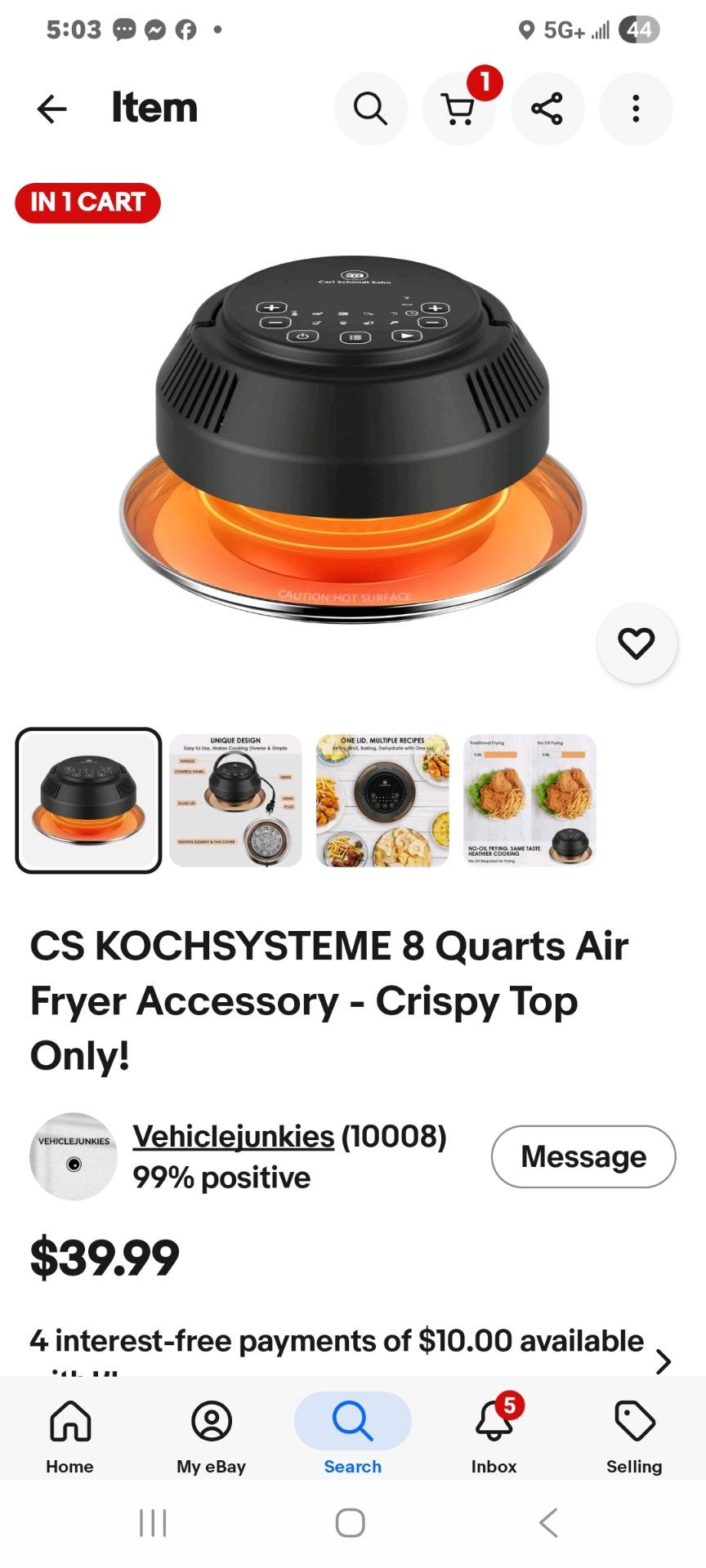 Air fryer top
