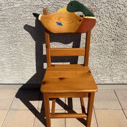 Carved Wood Mallard Duck Chair Decorative Wooden Country Charm Home Decor Solid Sturdy 