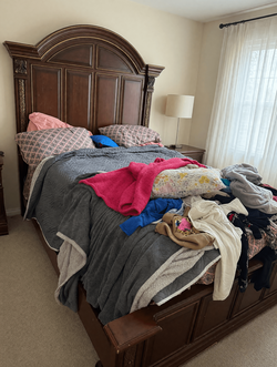 Queen Wood Bedroom Set – Good Condition, 8 Years Old, Includes Curved TV - Pensacola, FL
