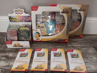 Pokemon 30th Celebration Poster Collections, Knockout Collection boxes and Mini tins