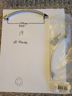 19 polished chrome cabinet & drawer 128mm Modern arched pulls