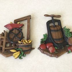 VINTAGE 1970’s METAL KITCHEN WALL PLAQUES
