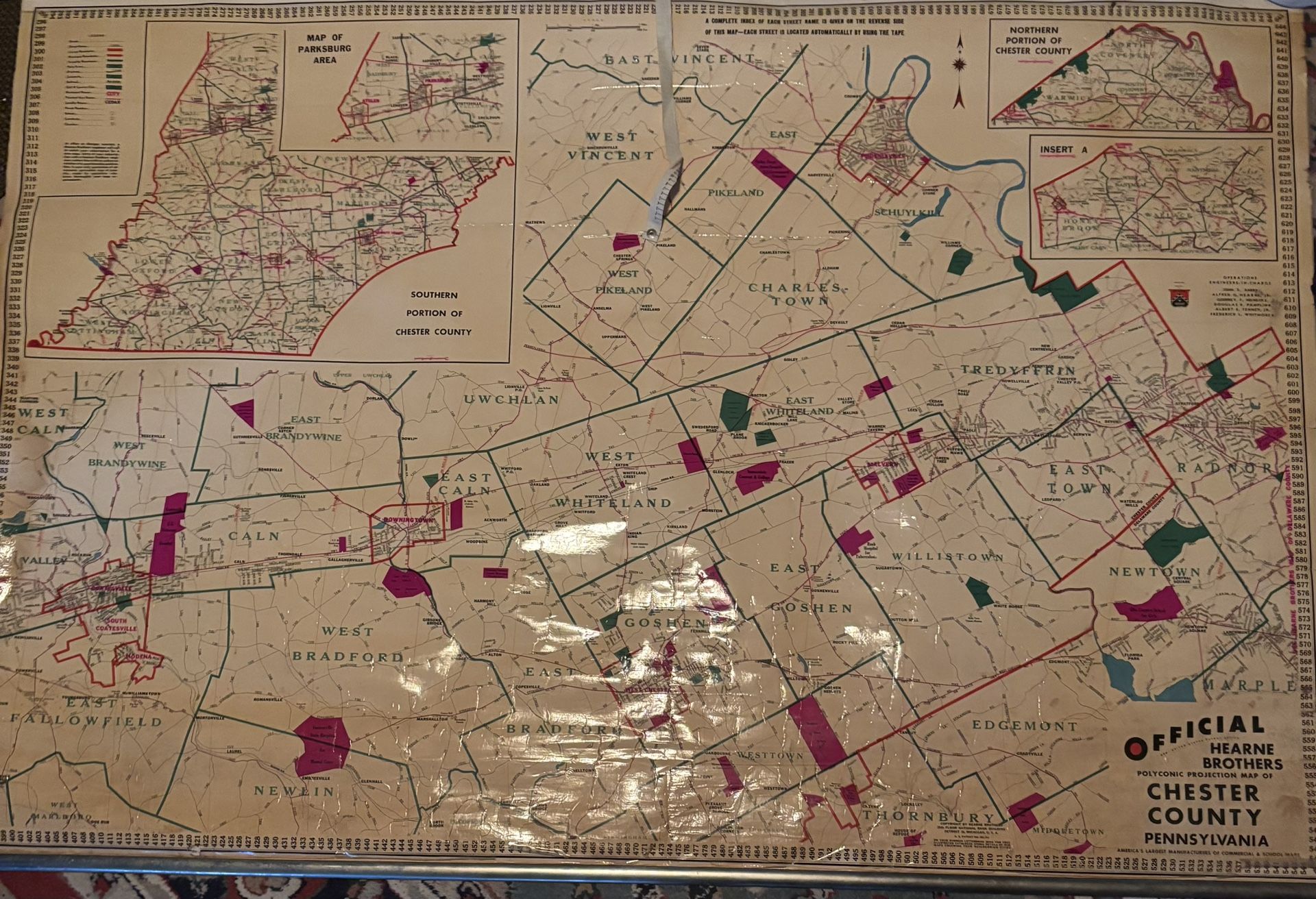 Official Map of Chester County, PA.