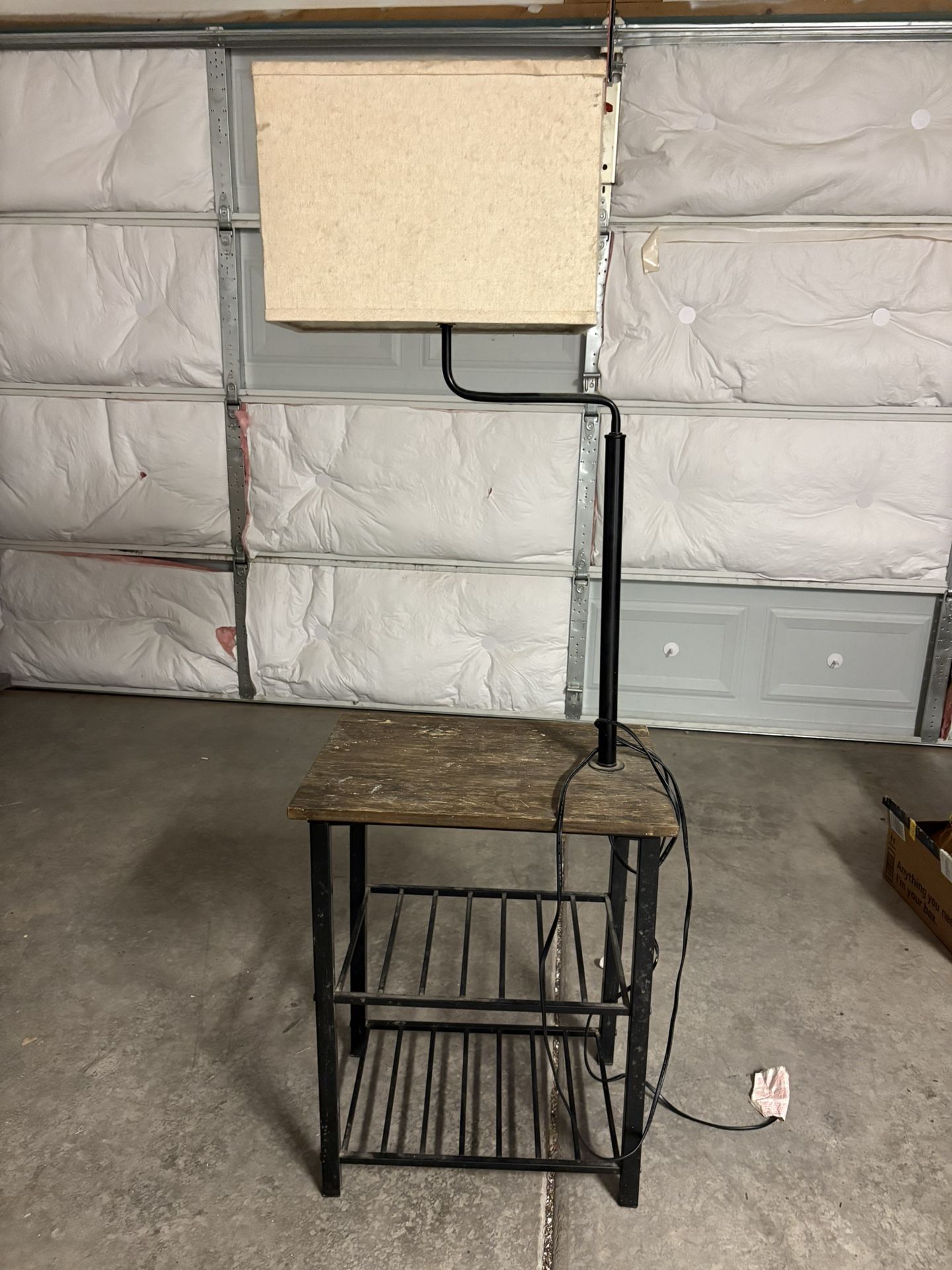 Side table with lamp