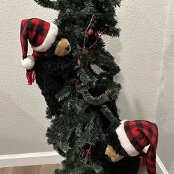 Rare HTD Ditz Designs Hen House Berry Christmas Tree Black Bears Holiday Decor