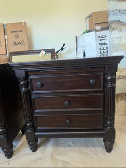 Dresser with mirror and side tables