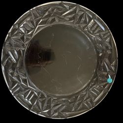 Tiffany & Co. Crystal Rock Cut 12" Serving Platter Cake Plate No Mono 