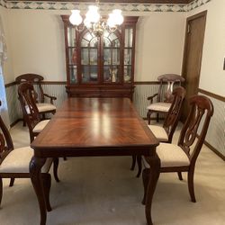 Dining Set - Table, 6 Chairs & China Cabinet 