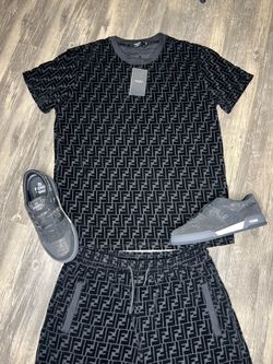 Fendi Set With Shoes, Shirt, And Shorts Brand New With Box And Dust Cover